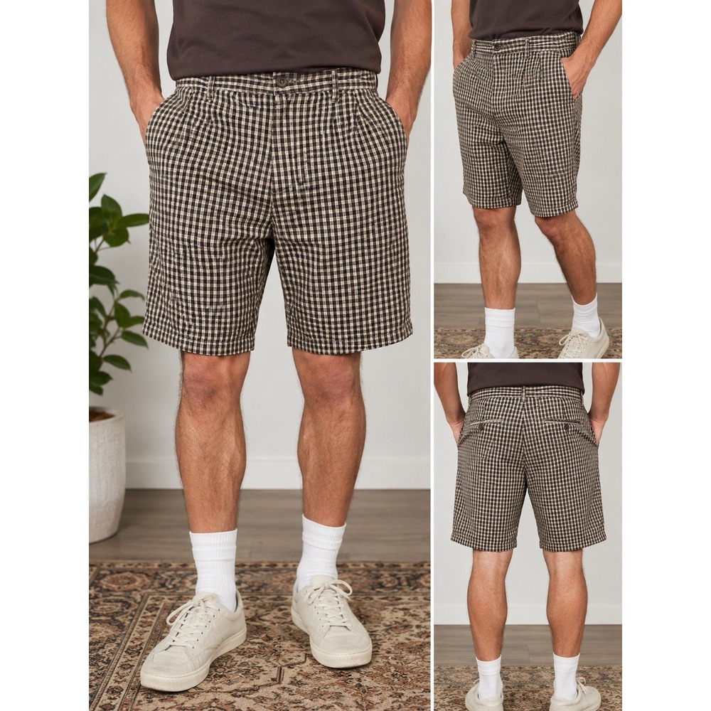 Authentic Chino's Mens Size 40 Y2K Vintage Plaid Check Cotton Shorts Preppy Golf